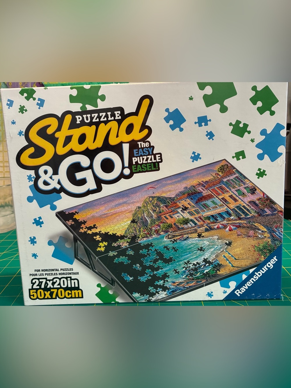 Ravensburger Stand & Go! Puzzle Workstation in White and Blue Graphics